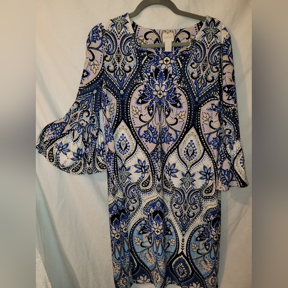 Chico's 3/4 flutter sleeve dress size 8 (Chico's size 1) - Picture 1 of 6